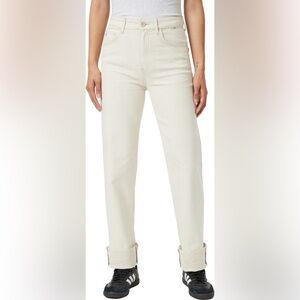 Mavi Savannah Cuffed High Waist Straight Leg Jeans 31 12 cream ecru casual